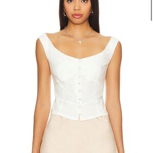 Free People White Button-Up Blouse